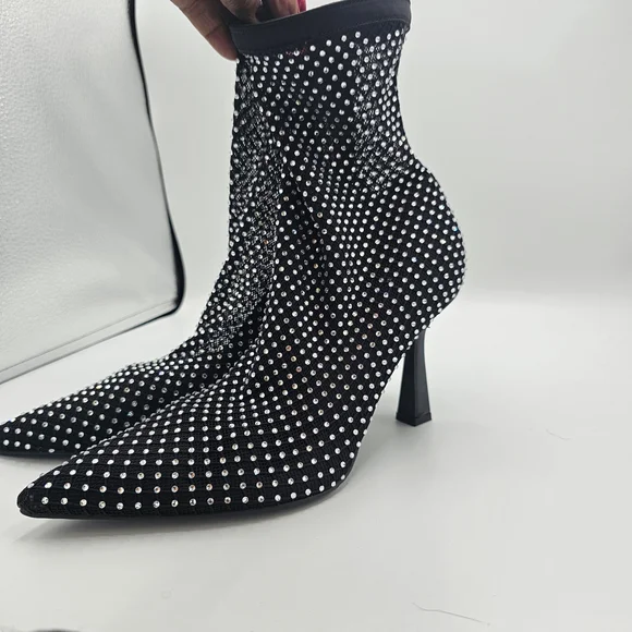 Chic Black Studded Women's Heels - Picture 4 of 8